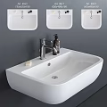 Modern White Bathroom Washbasin With Chrome Faucet Hand Soap Dispenser And Gray Wall