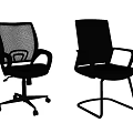 Ergonomic Office Chairs With Mesh Back Design Wheeled And Fixed Base Options 3d model