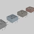 Square Minimalist Storage Boxes Filled With Small Balls In Diverse Colors
