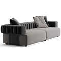 Modern Stylish Two Seater Sofa Design With Plush Cushions And Tufted Armrests In Neutral Tones