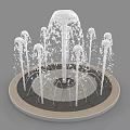 Ornamental Garden Fountain With Circular Design Multiple Water Jets And Decorative Stone Base