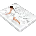 Comfortable Double Bed With White Bedding And Soft Sheets For Relaxing Sleep