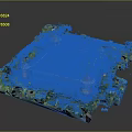 Detailed Medieval Fortress Model With Stone Walls Corner Towers And Central Courtyard