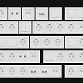White Switch Panels with Various Types Sockets USB Ports and Modern Design Features 3d model