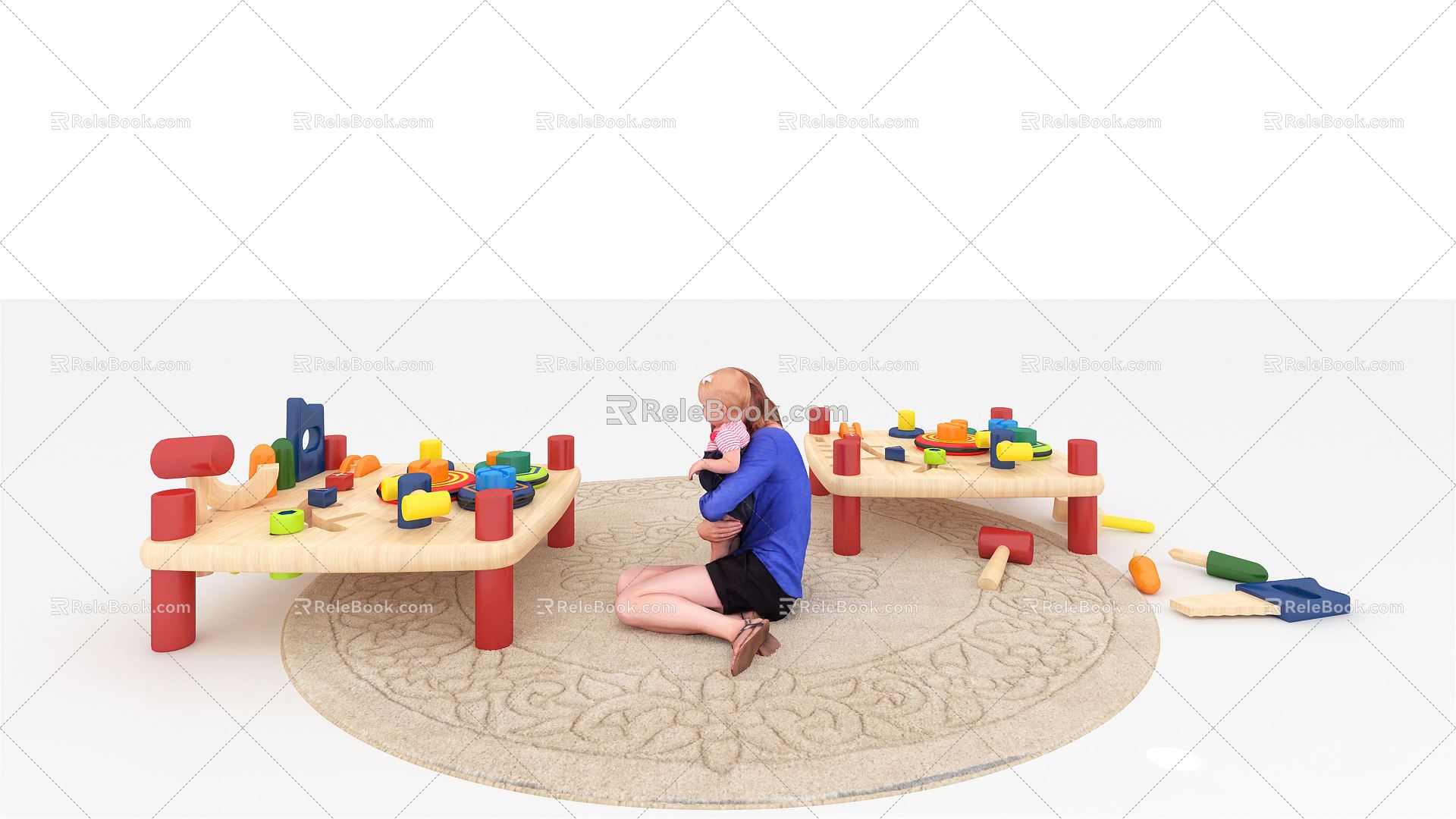 Modern Toy Table Toddler Toy Table 3d model