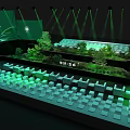 Green Stage Event Featuring Model Plants Smoke and Vibrant New Life Cloud Valley Adventure Lighting