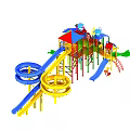 Children's Colorful Playground Equipment With Slides Climbing Structures And Play Towers