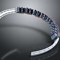 Curved Industrial Mechanical Part Featuring Black White Segments And Smooth Arc