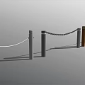 Modern Railing Rope Chain Railing 3d model