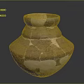 Traditional Ancient Pottery Sculpture Featuring Detailed Carved Patterns And Cracked Texture