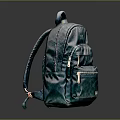 Stylish Teal Shiny Backpack With Zipper Pockets And Brand Logo Design Detail