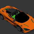 Orange Open Top Convertible Sports Car With Sleek Exterior And Black Alloy Wheels