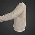 Casual Long Sleeve Beige Sweater With Round Neck And Relaxed Fit