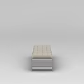 Tech Exhibition Hall Modern Bench With Diamond Pattern Cushion And Metal Frame