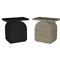 Modern Black And Light Wood Bedside Tables With Drawers And Simple Design