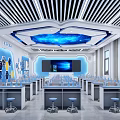 Maker Room Science Laboratory Science Classroom Background Wall Student Desk Blackboard Cultural Background 3d model