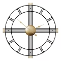 Modern Minimalist Clock With Geometric Black Lines And Gold Center