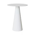 Sleek Modern Round Dining Table With Glossy Conical Stand For Elegant Home Dining Spaces