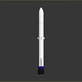 White Rocket Weapon With Blue Base And Modern Vertical Design Structure 3d model