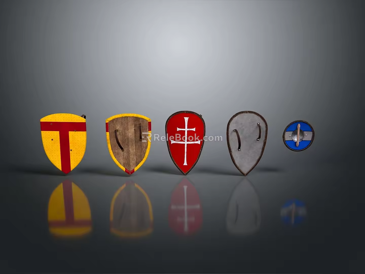 Medieval Shield Ancient Shield Shield Shield Defensive Weapon Ancient Shield Iron Shield Protective Shield Wooden Shield 3d model