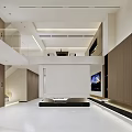 Modern Luxury Dining Living Room Sofa Coffee Table TV Wall Landscape Painting Wooden Lighting Design