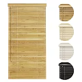 Natural Bamboo Window Blinds With Wood Color And White Black Options For Home