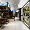 Elegant Modern Liquor Store Interior With Wine Shelves Tobacco Displays And Tables