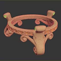 Elegant Vintage Gold Bracelet With Intricate Carved Details Decorative Clasp And Diamond Accents