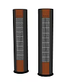 Rinnai Modern Tower Air Conditioner Fan With Black Finish Wooden Accents Stylish Design