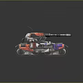 Futuristic Tank With Silver Red Purple Accents Mechanical Cannon And Tracks