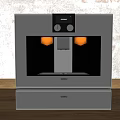 Modern Black Kitchen Appliance With Transparent Front Panel And Illuminated Interior 3d model