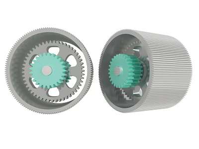 Reliable Hardware Tools Silver Toothed Gears With Green Inner Mechanism 3d model