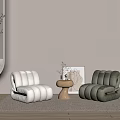 Modern Casual Sofa Combination Single Sofa 3d model