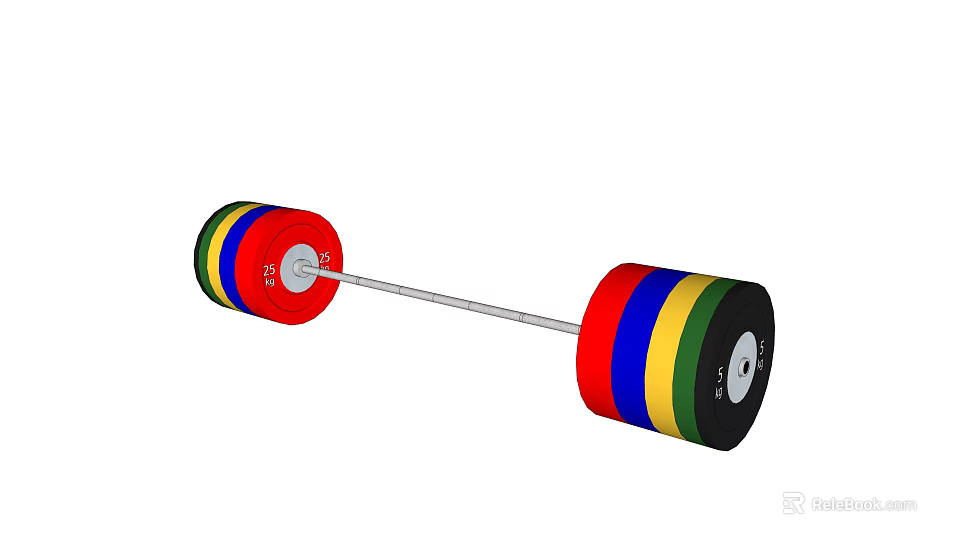 Professional Colorful Weight Plates Barbell For Home And Gym Strength Training Sports Equipment 3d model 