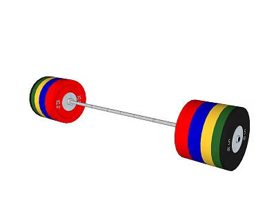 Professional Colorful Weight Plates Barbell For Home And Gym Strength Training Sports Equipment 3d model