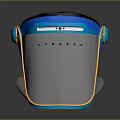 Blue And Gray Safety Face Shield With Transparent Visor And Black Headband