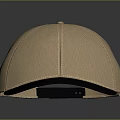 Beige Baseball Cap With Black Brim And Modern Stitched Design Fashion Accessory
