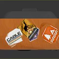 Orange Retro Vintage Television With Classic Knobs And Decorative Stickers
