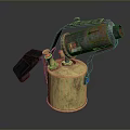 blowtorch fire lamp gasoline blowtorch kerosene blowtorch blowpipe modern weapon hot weapon hot weapon gun 3d model