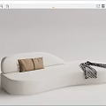 Modern Multiplayer Sofa Curved Sofa 3d model