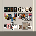 Creative Modern Photo Wall Gallery With Various Frames Art Prints And Collage Layout 3d model