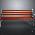 Sturdy Outdoor Bench With Wooden Seat Backrest And Metal Frame Design
