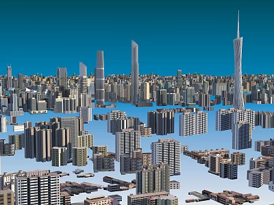 Urban Aerial Planning View With High Rise Buildings And Modern City Layout 3d model