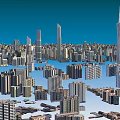 Urban Aerial Planning View With High Rise Buildings And Modern City Layout