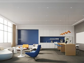 Modern Tea Room Company Tea Room Reception Room Office Rest Area Reception Area Drinking Room Island Table and Chair Open Restaurant 3d model