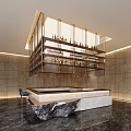 Modern Bar Interior Design With Suspended Wine Racks Marble Countertop And Geometric Patterned Walls