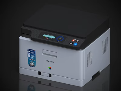 Modern Samsung Color Printer With Digital Display And Control Panel Design 3d model