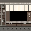 Modern Living Room TV Cabinet With Wooden Structure Glass Door Shelves And Drawer Storage