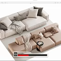Double sofa Multi-person sofa Corner sofa 3d model