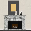 Middle ancient style fireplace 3d model